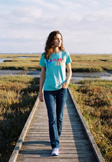 salzhaut - Damen Shirt STEENTJE - MOIN Multicolor Regular Fit - adenauer & co - Anker - Basic - 1 - #farbe_Aqua-Multicolor