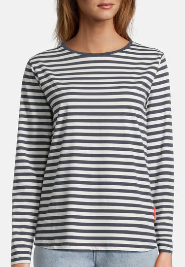 Salzhaut - KANT - RINGEL Damen normale Passform - Hamburg - Langarmshirt - Reduziert - 3 - #farbe_navy-offwhite