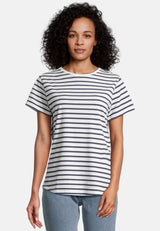 salzhaut - STEENTJE - RINGEL Damen T-Shirt - adenauer & co - Anker - Basic - 1 - #farbe_Navy-Offwhite