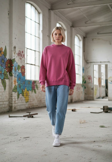 Salzhaut - VEBIESTERN Damen Relaxed-Fit - Langarmshirt - Longsleeve - Pulli - 1 - #farbe_beetroot