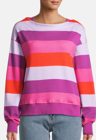 salzhaut - RODDENBIETER Damen Sweatshirt Streifen - adenauer & co - Anker - Basic - 3 - #farbe_Plum-Fiesta-Flieder-Pink