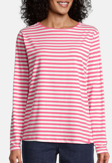 salzhaut - NEFERTEN Damen Longsleeve Gestreift - adenauer & co - Anker - Basic - 8 - #farbe_Offwhite pink