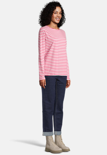 salzhaut - NEFERTEN Damen Longsleeve Gestreift - adenauer & co - Anker - Basic - 10 - #farbe_Offwhite pink