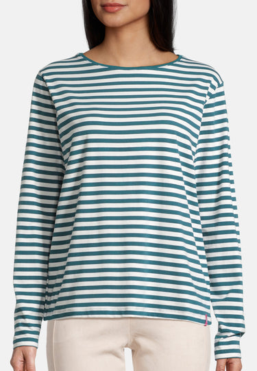 salzhaut - NEFERTEN Damen Longsleeve Gestreift - adenauer & co - Anker - Basic - 3 - #farbe_Offwhite-Dragonfly
