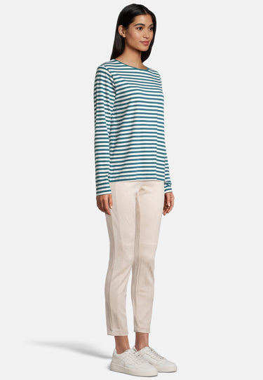 salzhaut - NEFERTEN Damen Longsleeve Gestreift - adenauer & co - Anker - Basic - 5 - #farbe_Offwhite-Dragonfly