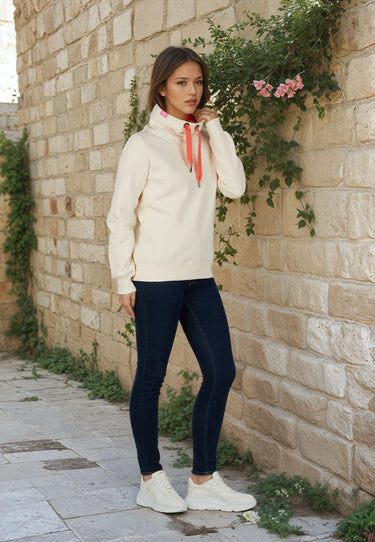 salzhaut - KAKTES Damen Sweat Hoodie Regular-Fit - adenauer & co - Anker - Backprint - 1 - #farbe_Beige