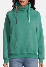 salzhaut - ISVEIG Damen Sweatshirt mit Stehkragen - adenauer & co - Anker - Basic - 3 - #farbe_Bottle Green