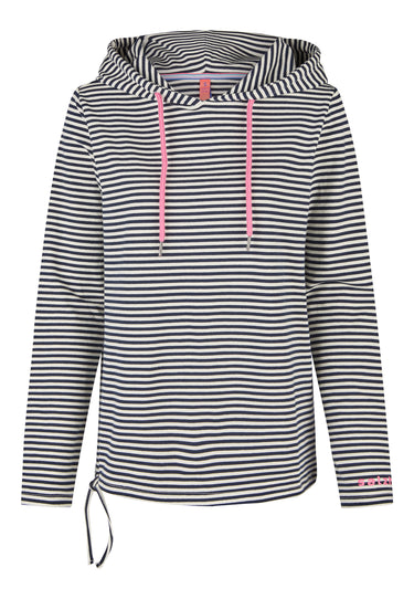 Salzhaut - TEGE Damen Relaxed-Fit - Damen - Hoodie - Kapuze - 2 - #farbe_navy-offwhite