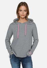 Salzhaut - TEGE Damen Relaxed-Fit - Damen - Hoodie - Kapuze - 3 - #farbe_navy-offwhite