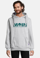salzhaut - HEFF - MOIN sagt mehr als tausend Worte Herren Hoodie normale Passform - 3 - #farbe_Grey Melange