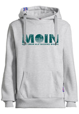 salzhaut - HEFF - MOIN sagt mehr als tausend Worte Herren Hoodie normale Passform - 2 - #farbe_Grey Melange