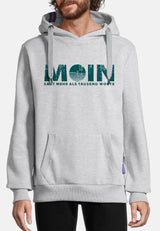 salzhaut - HEFF - MOIN sagt mehr als tausend Worte Herren Hoodie normale Passform - 4 - #farbe_Grey Melange