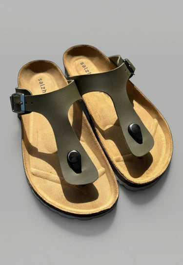 Salzhaut - Sandaal - Sommer Sandale - Strandurlaub - Zehentrenner - 2 - #farbe_olive
