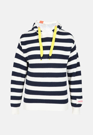 Salzhaut - ALLERWÄGENS Damen normale Passform - Hoodie - Kapuzenpulli - ringel - 2 - #farbe_navy-offwhite
