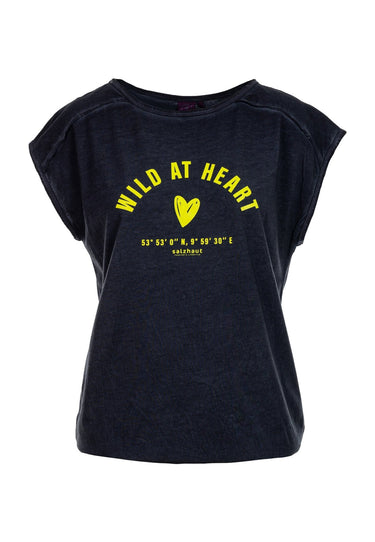 Salzhaut - AMKE WILD AT HEART Damen Relaxed-Fit - Frontprint - Reduziert - Rundhals - 4 - #farbe_navy