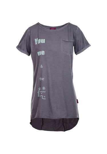 Salzhaut - ANTONIA You&me Damen Relaxed-Fit - Frontprint - Reduziert - Rundhals - 6 - #farbe_grey-melange
