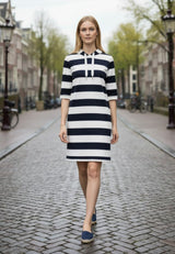 salzhaut - BIERGEN Damen Kurzes Kleid (Mini) normale Passform - adenauer & co - Anker - Basic - 1 - #farbe_Navy-Offwhite