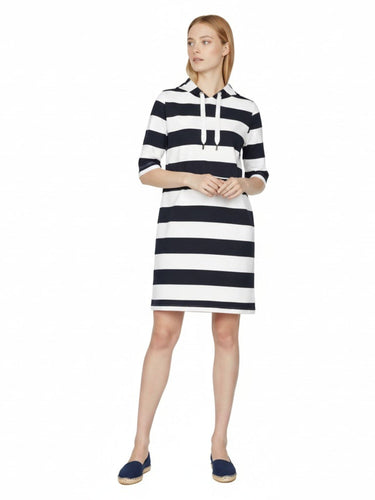 salzhaut - BIERGEN Damen Kurzes Kleid (Mini) normale Passform - adenauer & co - Anker - Basic - 3 - #farbe_Navy-Offwhite