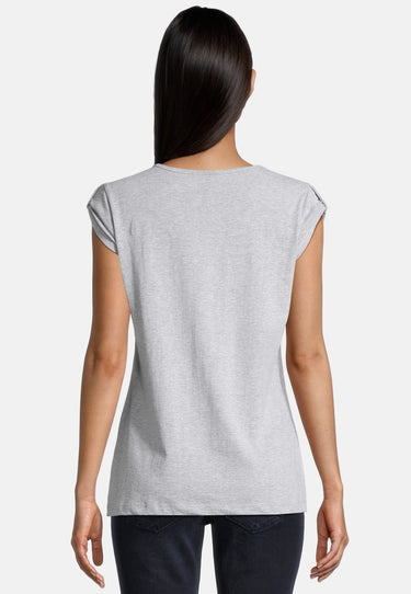 Salzhaut - BIIKE - CAMPER Damen Tailliert - Frontprint - Reduziert - Rundhals - 14 - #farbe_grey-melange
