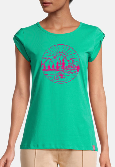 Salzhaut - BIIKE - CAMPER Damen Tailliert - Frontprint - Reduziert - Rundhals - 8 - #farbe_mint