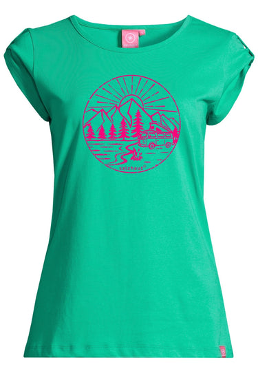 Salzhaut - BIIKE - CAMPER Damen Tailliert - Frontprint - Reduziert - Rundhals - 7 - #farbe_mint