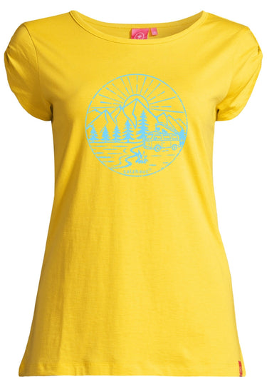 salzhaut - BIIKE - CAMPER Damen Tailliert - Frontprint - Rundhals - T-Shirt - 2 - #farbe_yellow