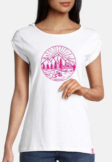 Salzhaut - BIIKE - CAMPER Damen Tailliert - Frontprint - Reduziert - Rundhals - 18 - #farbe_white
