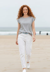 salzhaut - BIIKE Damen Shirt Tailliert - adenauer & co - Anker - Basic - 57 - #farbe_Grey Melange