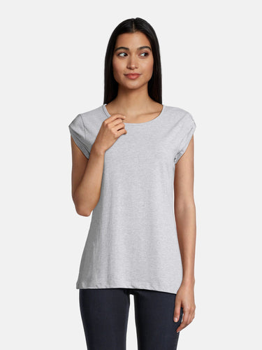 salzhaut - BIIKE Damen Tailliert - Basic Casual - Damen - Polo-Shirt - 57 - #farbe_grey-melange