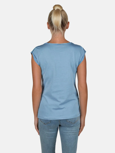 salzhaut - BIIKE Damen Tailliert - Basic Casual - Damen - Polo-Shirt - 49 - #farbe_ice-blue