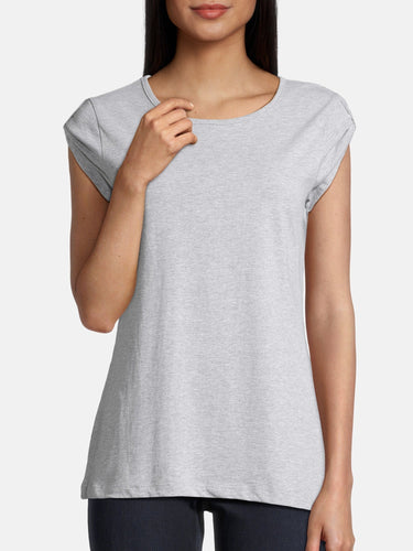 salzhaut - BIIKE Damen Tailliert - Basic Casual - Damen - Polo-Shirt - 59 - #farbe_grey-melange