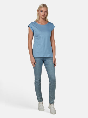 salzhaut - BIIKE Damen Tailliert - Basic Casual - Damen - Polo-Shirt - 46 - #farbe_ice-blue