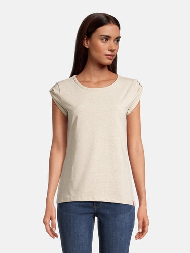 salzhaut - BIIKE Damen Tailliert - Basic Casual - Damen - Polo-Shirt - 72 - #farbe_ecru-melange