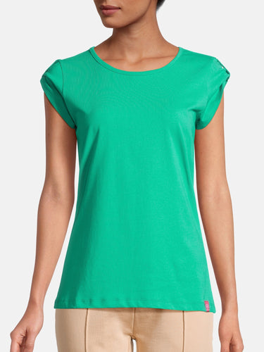 salzhaut - BIIKE Damen Tailliert - Basic Casual - Damen - Polo-Shirt - 37 - #farbe_mint