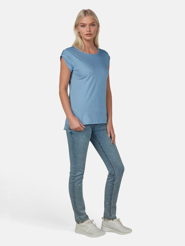 salzhaut - BIIKE Damen Tailliert - Basic Casual - Damen - Polo-Shirt - 50 - #farbe_ice-blue