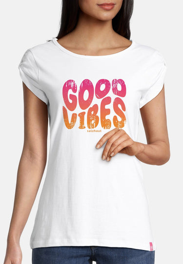 salzhaut - BIIKE - GOOD VIBES Damen Tailliert - Frontprint - Hamburg - Verlauf - 13 - #farbe_white