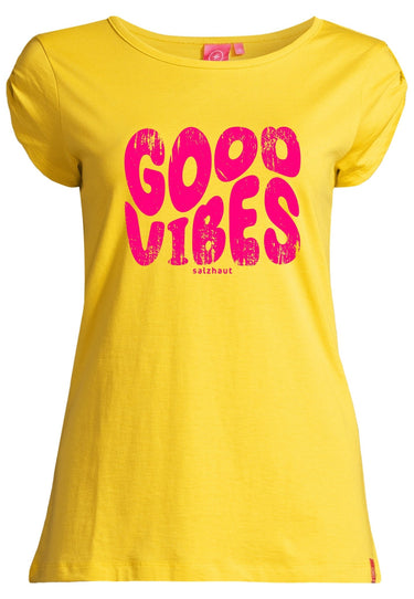 salzhaut - BIIKE - GOOD VIBES Damen Tailliert - Frontprint - Hamburg - Verlauf - 27 - #farbe_yellow
