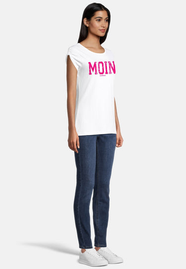 Salzhaut - BIIKE - MOIN Damen Tailliert - Damen - Frontprint - Reduziert - 25 - #farbe_white-neon-pink