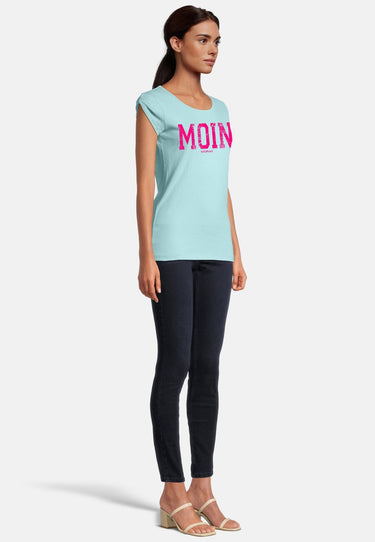 Salzhaut - BIIKE - MOIN Damen Tailliert - Damen - Frontprint - Reduziert - 10 - #farbe_aqua-neon-pink