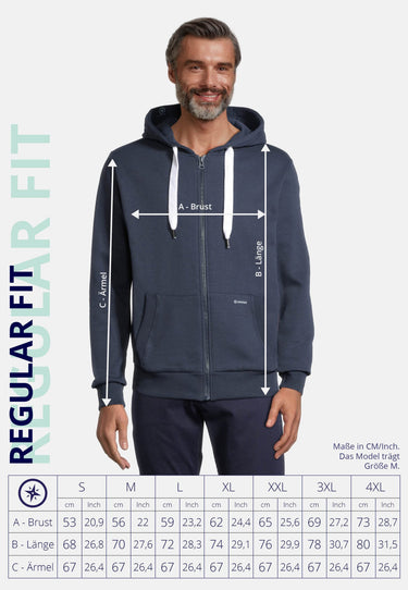 salzhaut - BREKER Herren normale Passform - Kapuzenpulli - kuschelig - Sweatjacke - 28 - #farbe_navy