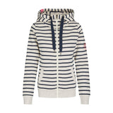 Salzhaut - CAMILLA Jacke Ringel Damen normale Passform - Eingriffstaschen - Hoodie - Reduziert - 3 - #farbe_ecru-navy