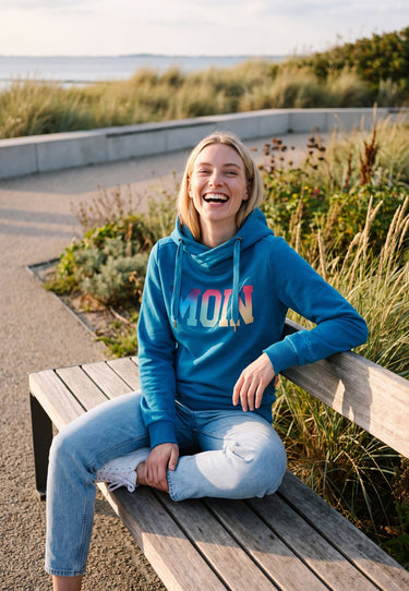 salzhaut - Damen Hoodie SÜNN - MOIN Multicolor Tailliert - adenauer & co - Anker - Basic - 9 - #farbe_Fjord-Multicolor