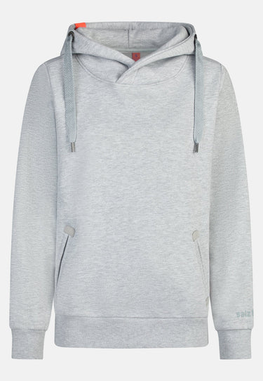 salzhaut - Damen Hoodie SÜNN Tailliert - adenauer & co - Anker - Basic - 136 - #farbe_Grey Melange