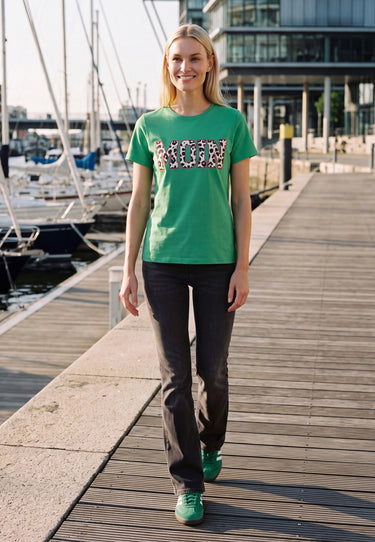 salzhaut - Damen Shirt STEENTJE - MOIN Leo Regular Fit - adenauer & co - Anker - Basic - 41 - #farbe_Apple Green-Pink