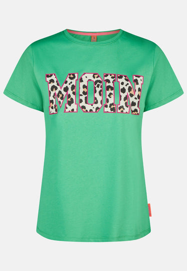 salzhaut - Damen Shirt STEENTJE - MOIN Leo Regular Fit - adenauer & co - Anker - Basic - 42 - #farbe_Apple Green-Pink