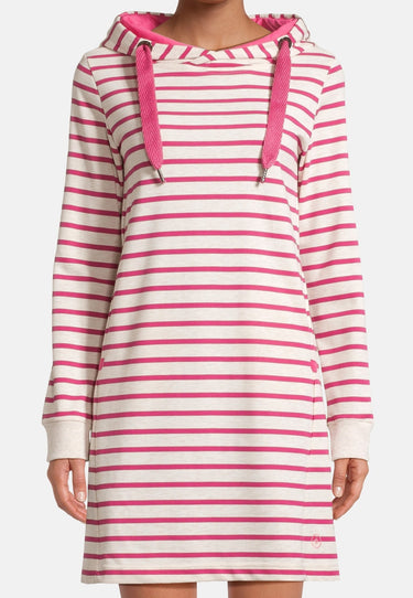 salzhaut - DAPHNE Damen normale Passform - Hoodiekleid - Kapuze - Kapuzenpulli - 8 - #farbe_ecru-pink