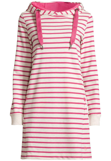 salzhaut - DAPHNE Damen normale Passform - Hoodiekleid - Kapuze - Kapuzenpulli - 7 - #farbe_ecru-pink