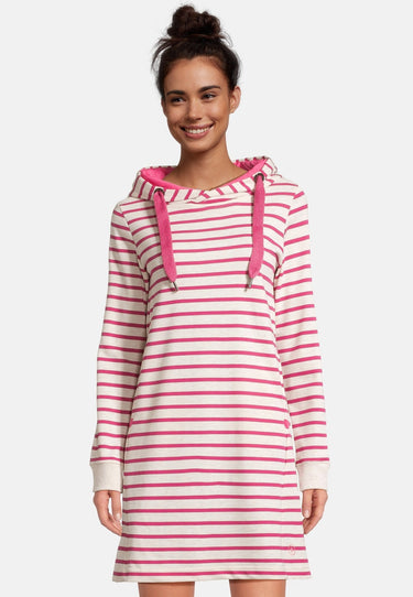 salzhaut - DAPHNE Damen normale Passform - Hoodiekleid - Kapuze - Kapuzenpulli - 6 - #farbe_ecru-pink