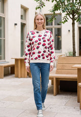 salzhaut - DASSEL Damen Pullover Relaxed-Fit - adenauer & co - All-over-Print - Anker - 1 - #farbe_Multicolor