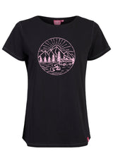Salzhaut - DEERN - CAMPER Damen normale Passform - Frontprint - Reduziert - Rundhals - 4 - #farbe_black
